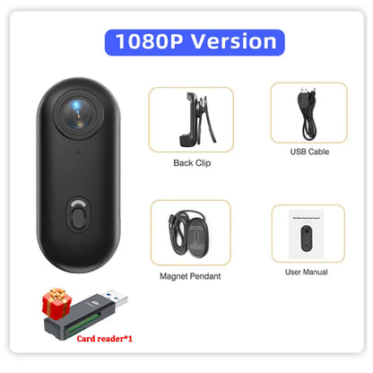 Mini 4K Pocket Magnetic POV Vlog Cam Portable Body Chest Recorder Wireless WiFi Waterproof Action Camera Helmet Bicycle Sports
