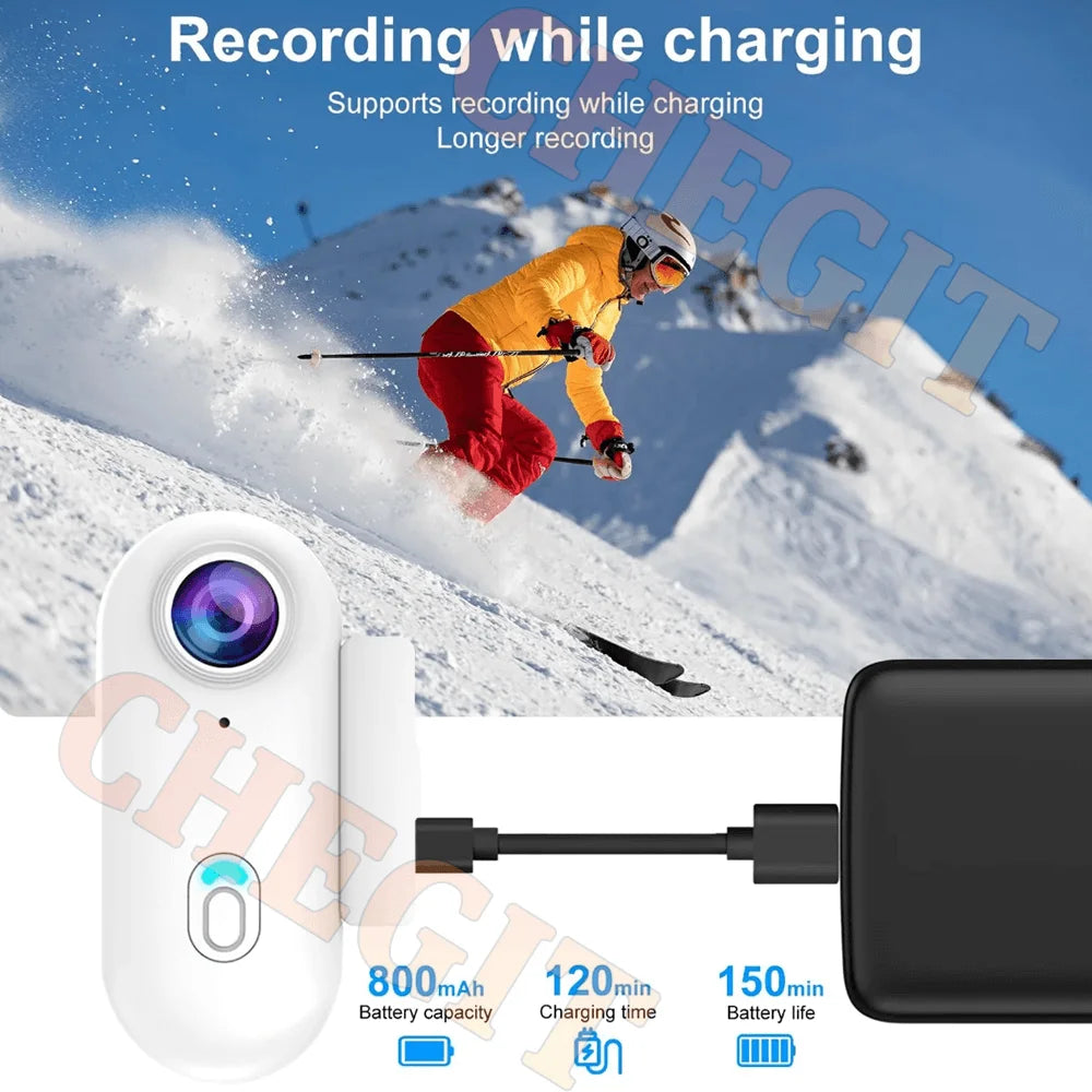 Mini 4K Pocket Magnetic POV Vlog Cam Portable Body Chest Recorder Wireless WiFi Waterproof Action Camera Helmet Bicycle Sports