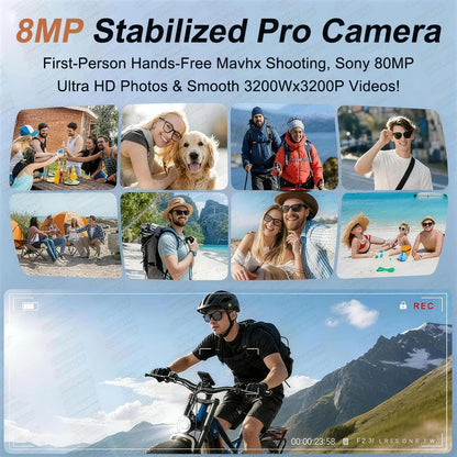 2026 Smart AI Glasses 4K 800W Camera 3600mAh Power Bank 32GB Memory 120+ Translation ChatGPT Music Photos &Video Sunglasses Men