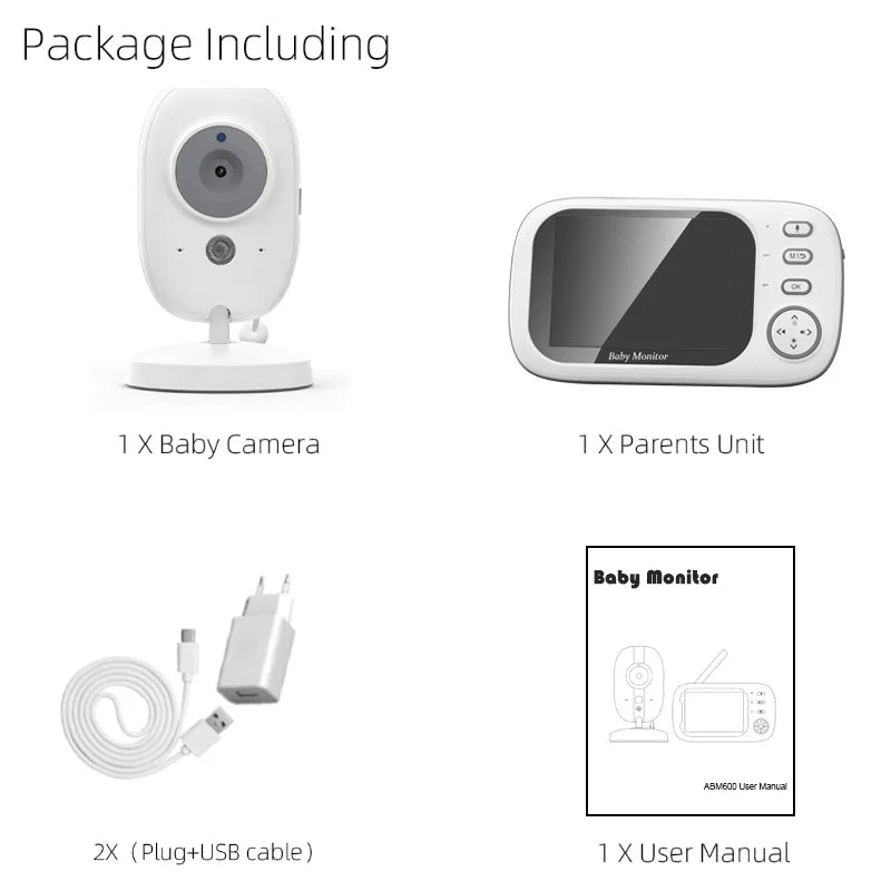 Ready 3.5 Inch Wireless Baby Monitor Smart Video Camera Night Vision Temperature Detection Two Way Audio Intercom Home Safety Na