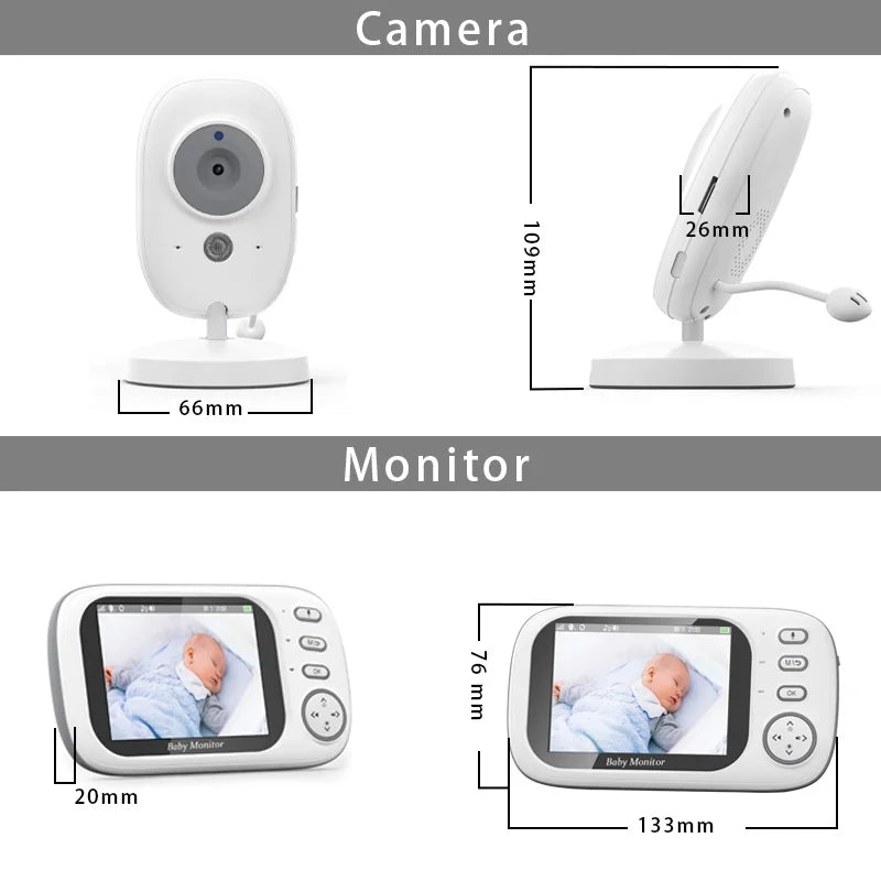 Ready 3.5 Inch Wireless Baby Monitor Smart Video Camera Night Vision Temperature Detection Two Way Audio Intercom Home Safety Na