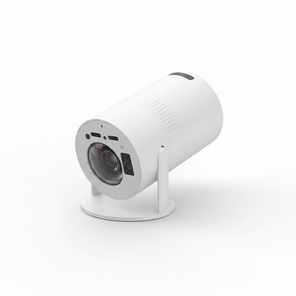 Salange P300 mini portable projector on white background