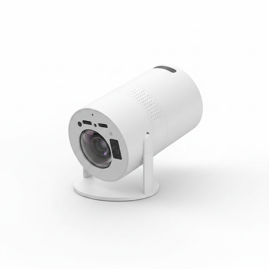 Salange P300 mini portable projector on white background